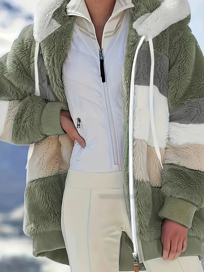 Lea™ | Hoodie-Jacke aus Plüsch in Multicolor