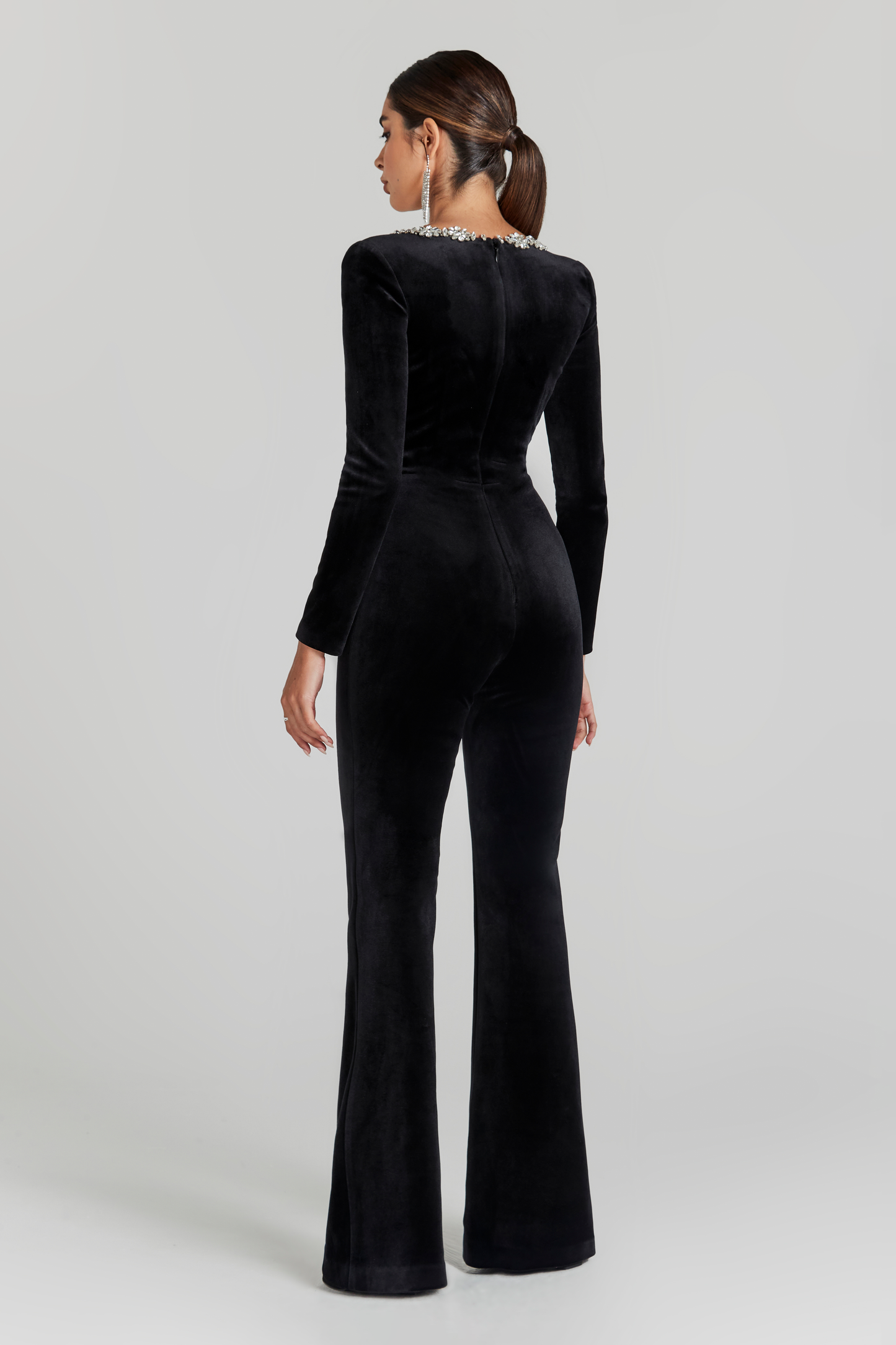 Kendall- Schwarzer Velvet Jumpsuit