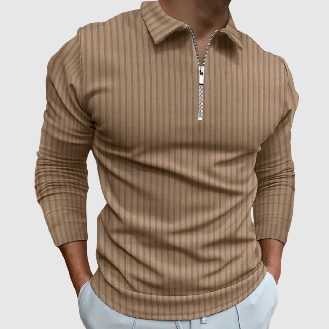 Raffaele™ | Langärmliges Polo mit Reißverschluss