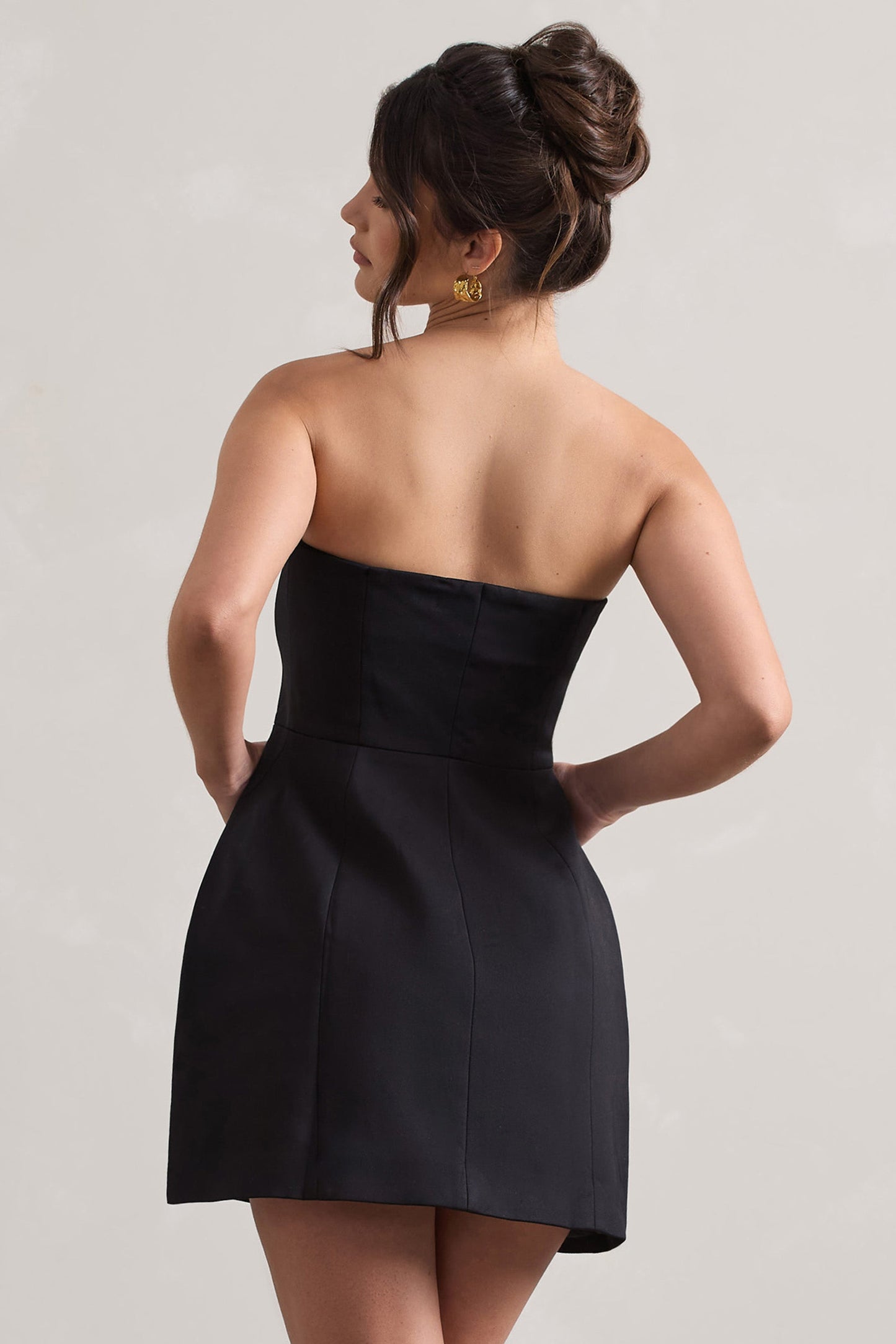 Anniston | Schwarzes Bandeau-tailliertes Mini-Kleid