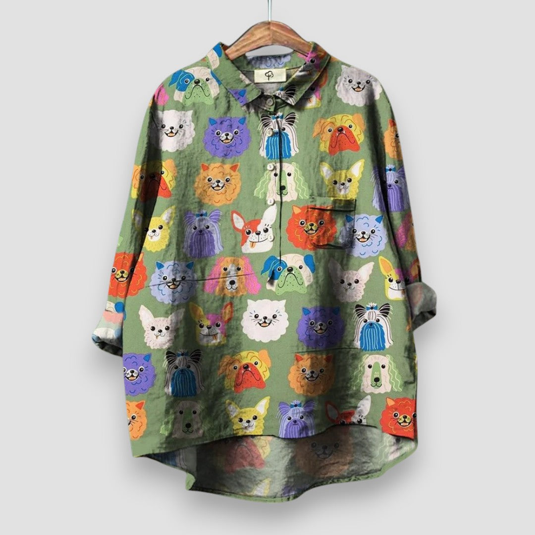 Amelie™ | Damenshirt mit Hundeprint