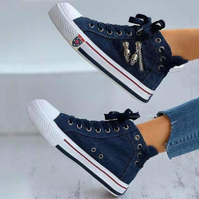 Vintage Atmungsaktive Reißverschluss Turnschuhe