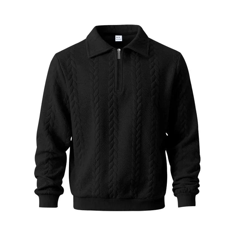 ROYAL™ | ZIPP PULLOVER MIT ZOPFSTRICK