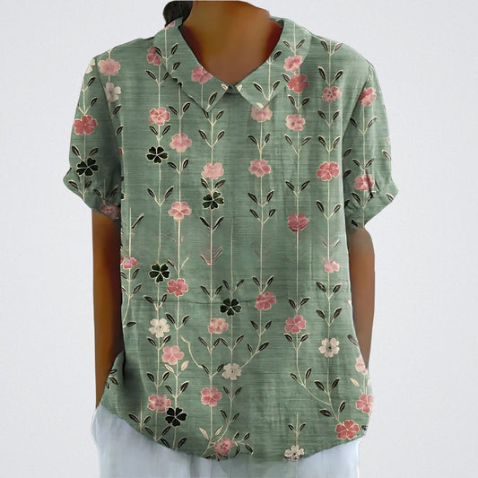 Jutta™ | Bluse aus floralem Leinen