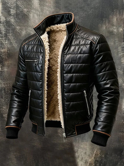 HUBERD™ | Schwarze Sherpa-Steppjacke