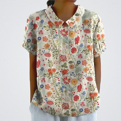 Jutta™ | Bluse aus floralem Leinen