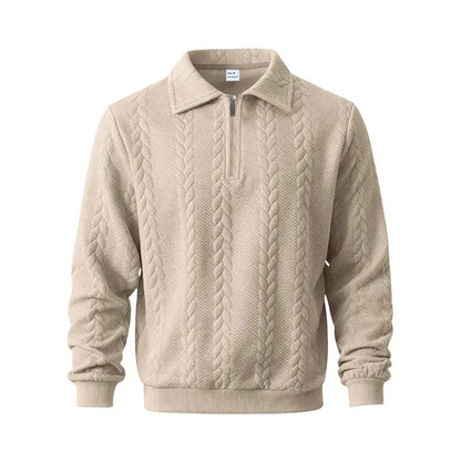 ROYAL™ | ZIPP PULLOVER MIT ZOPFSTRICK