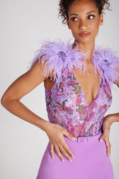 Alicia -Lila Jumpsuit Zeitlose Eleganz
