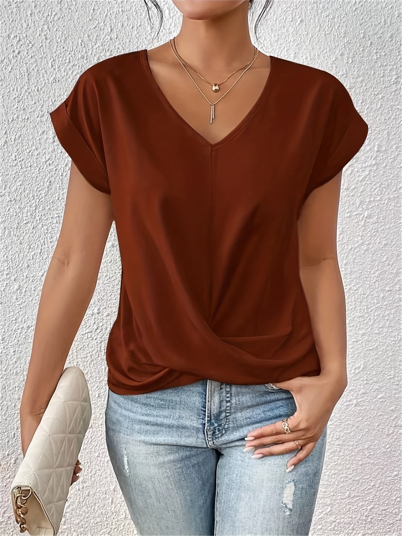 Greta™ | Lässiges T-Shirt mit weichem V-Ausschnitt
