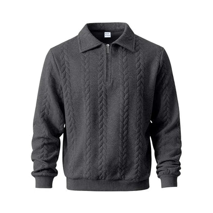 ROYAL™ | ZIPP PULLOVER MIT ZOPFSTRICK