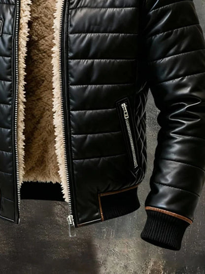 HUBERD™ | Schwarze Sherpa-Steppjacke