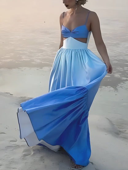 Rückenfreies Cutout-Cami-Langkleid