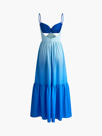 Rückenfreies Cutout-Cami-Langkleid