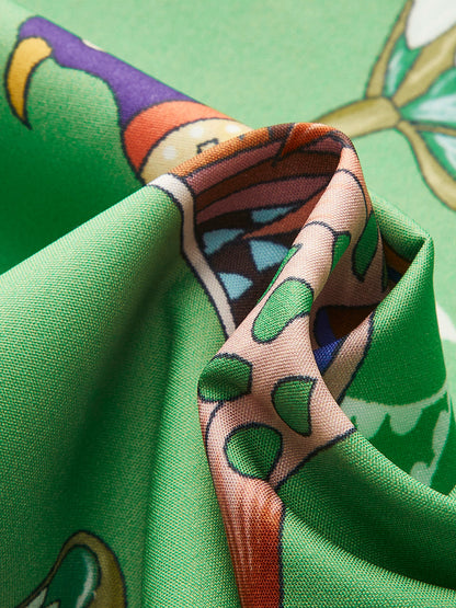 Boho Langärmliges Knopf Blütenkleid