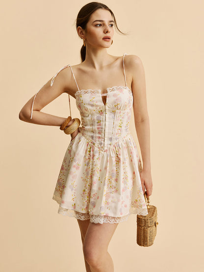 Bogenriemen Blumen Korsettkleid
