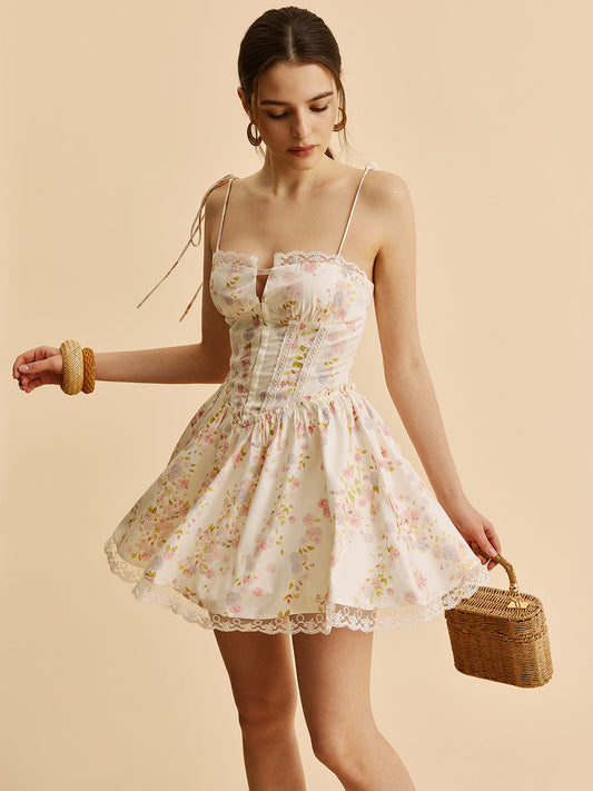 Bogenriemen Blumen Korsettkleid