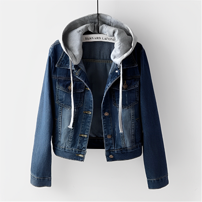 LAFONE™ | Französische Langärmelige Jeansjacke mit Kapuz