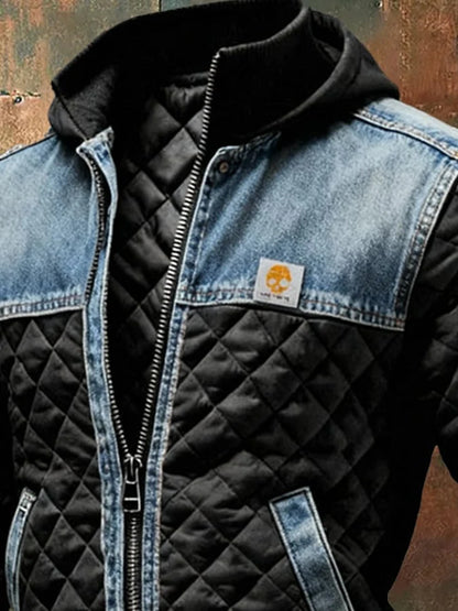 PANZER™ | Schwarze Denim-Steppjacke