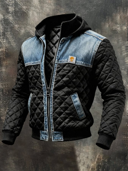 PANZER™ | Schwarze Denim-Steppjacke