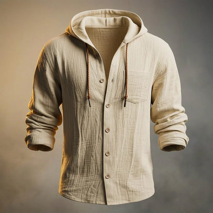MILES™ | BAUMWOLL-LEINEN LEICHTE HOODIE JACKE