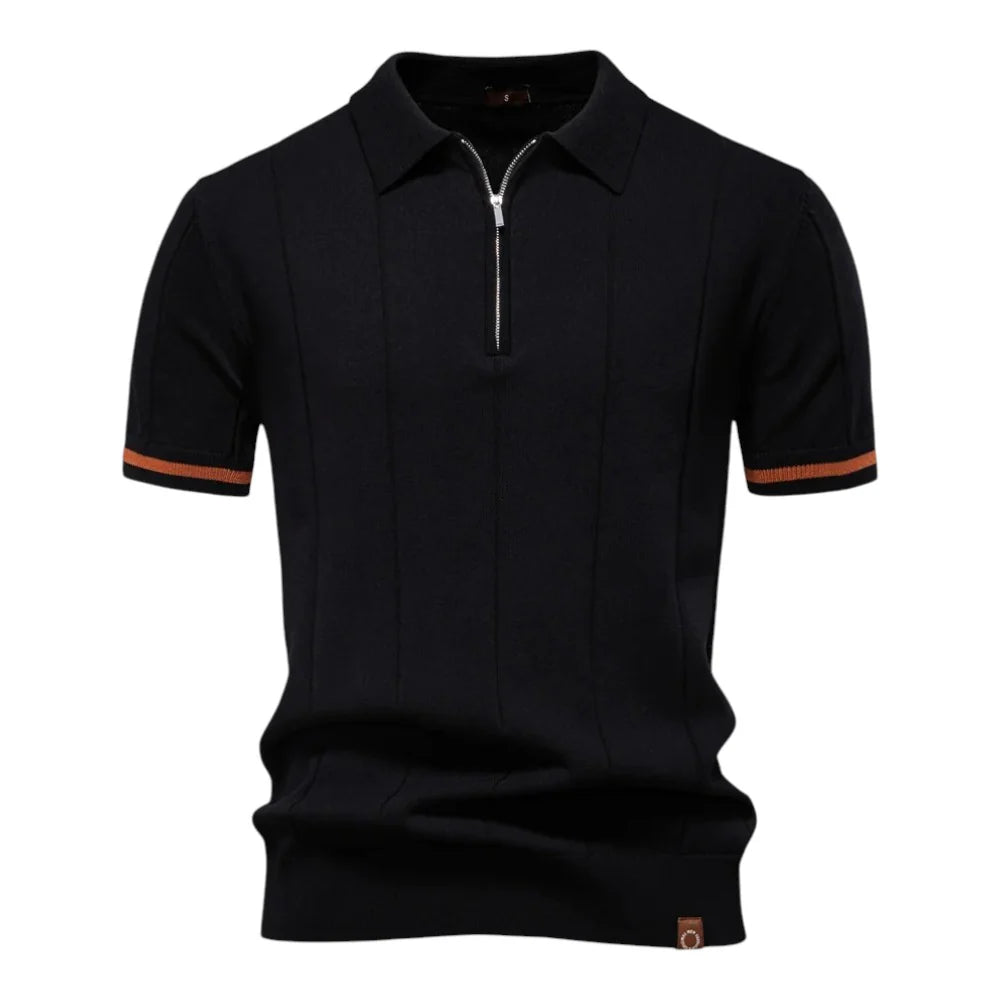 AURELIO™ | STRICK POLO MIT ZIPKRAGEN