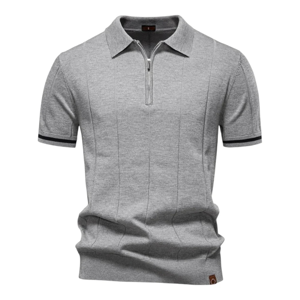 AURELIO™ | STRICK POLO MIT ZIPKRAGEN