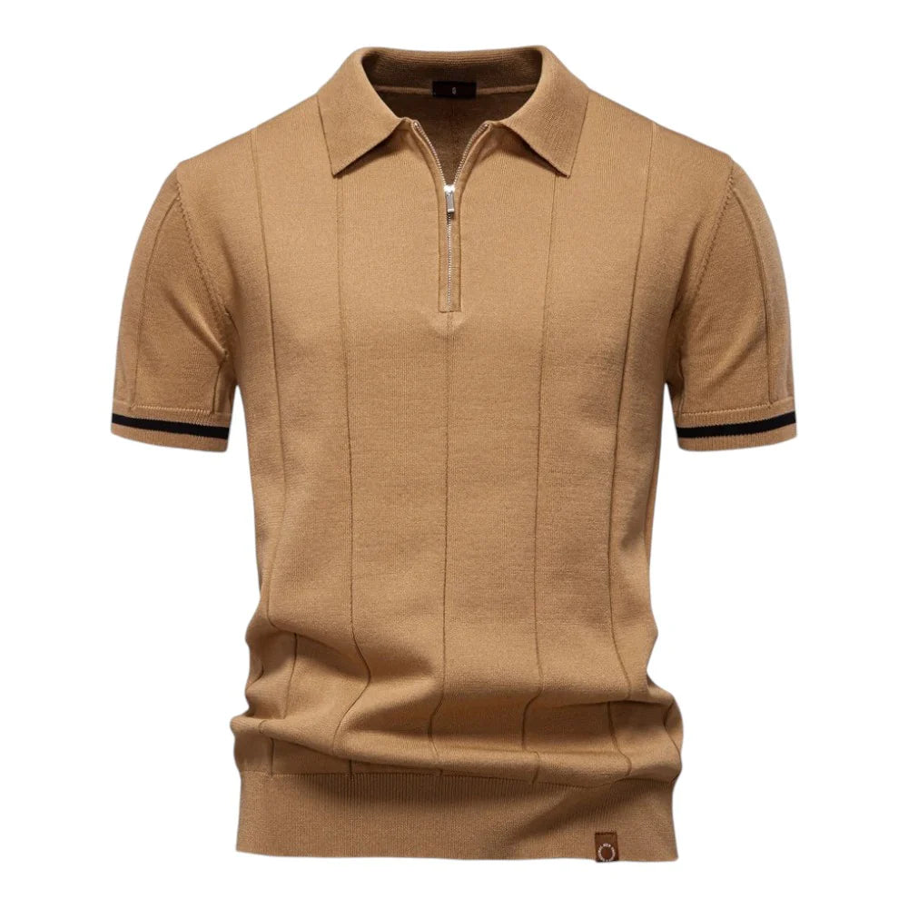 AURELIO™ | STRICK POLO MIT ZIPKRAGEN