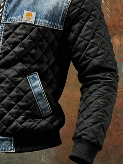 PANZER™ | Schwarze Denim-Steppjacke