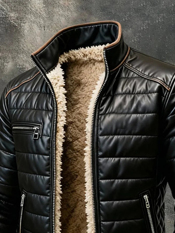 HUBERD™ | Schwarze Sherpa-Steppjacke