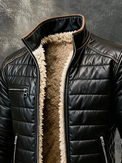 HUBERD™ | Schwarze Sherpa-Steppjacke
