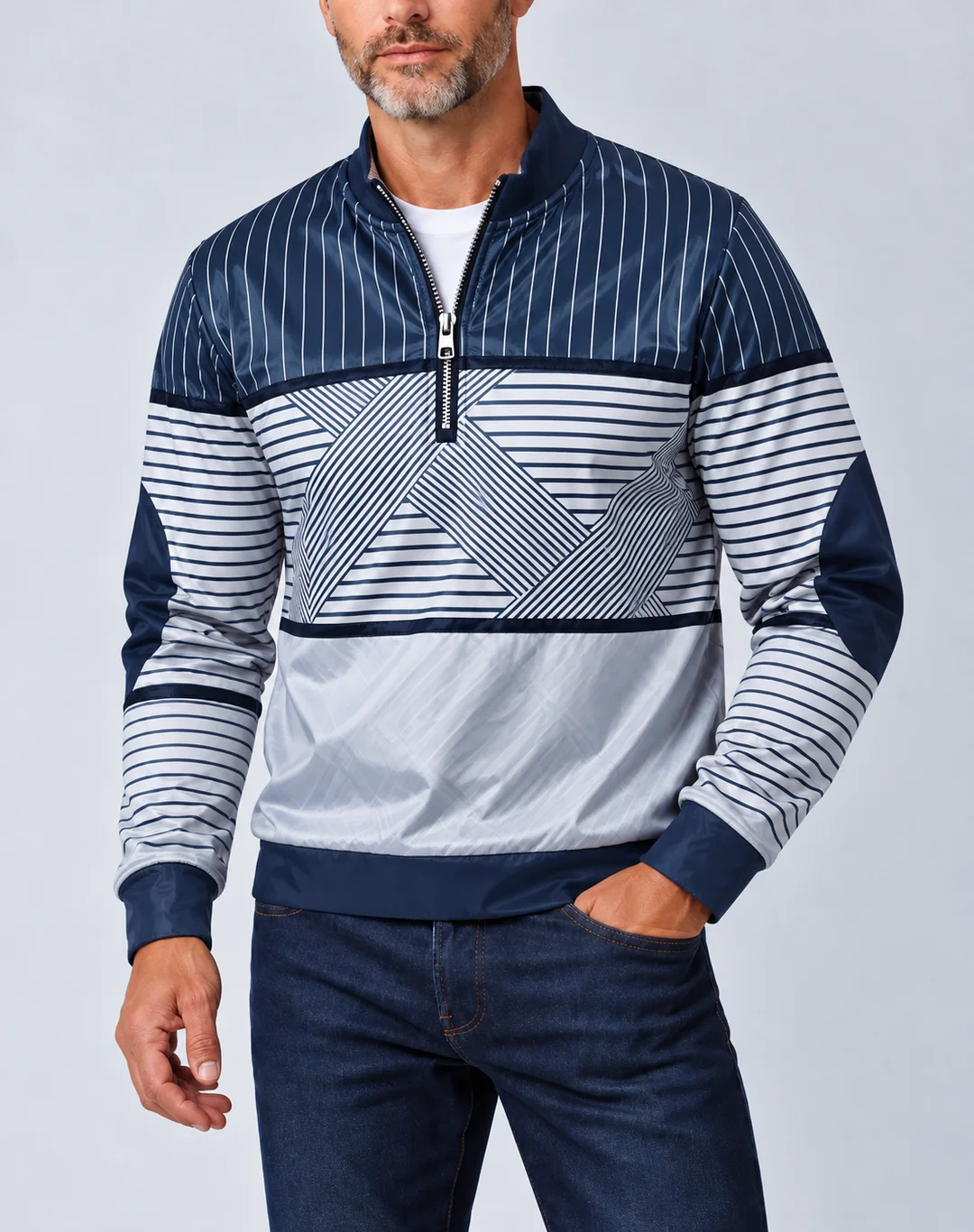 ELAN™ | PULLOVER MIT LANGEN ARMELN UND HALBEM REISSVERSCHLUSS