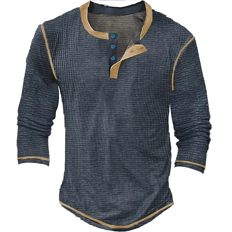 NORDHEIM™ | WAFFELSTRICK HENLEY LANGARM SHIRT