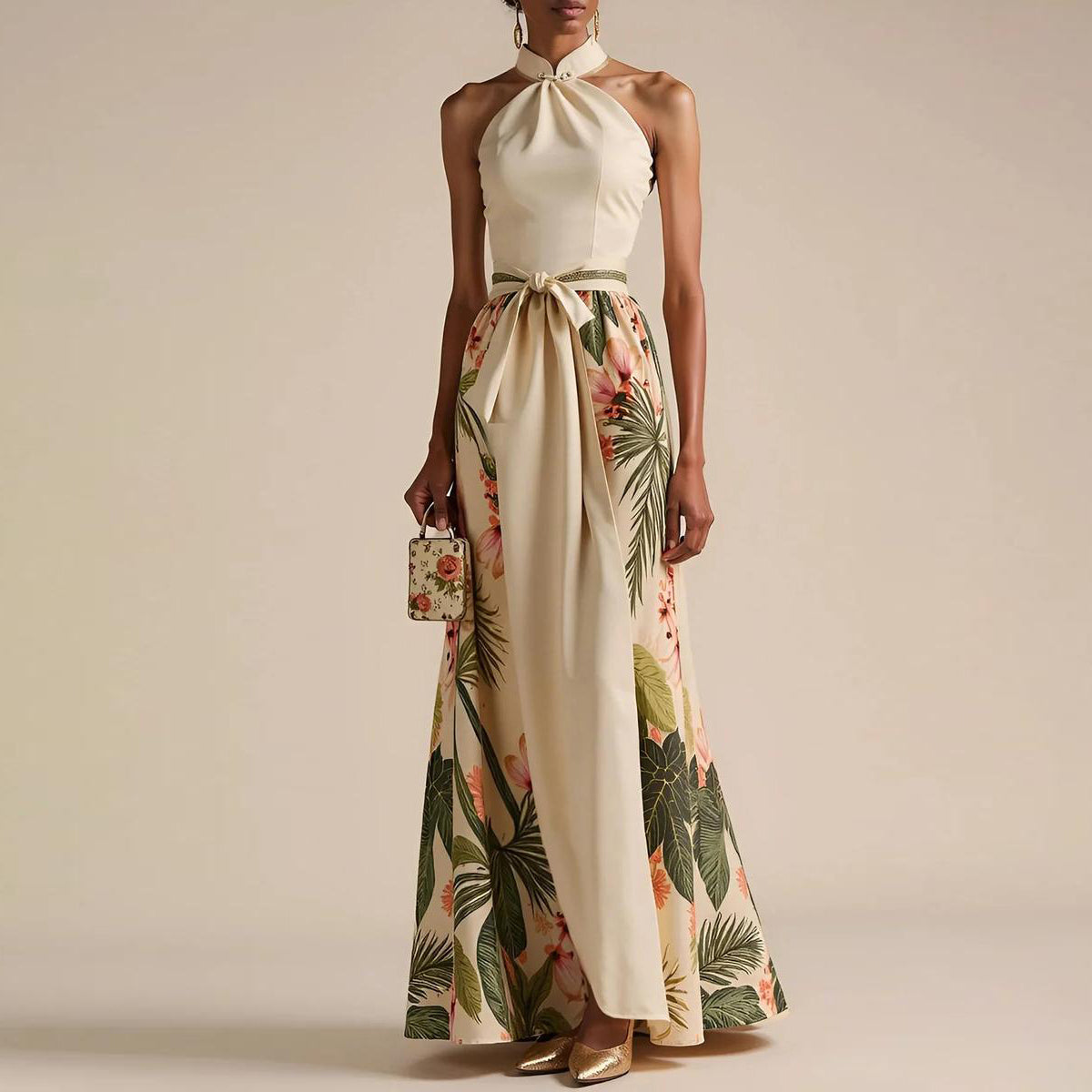 Sexy Halter Sleeveless Maxi Dress