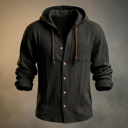 MILES™ | BAUMWOLL-LEINEN LEICHTE HOODIE JACKE