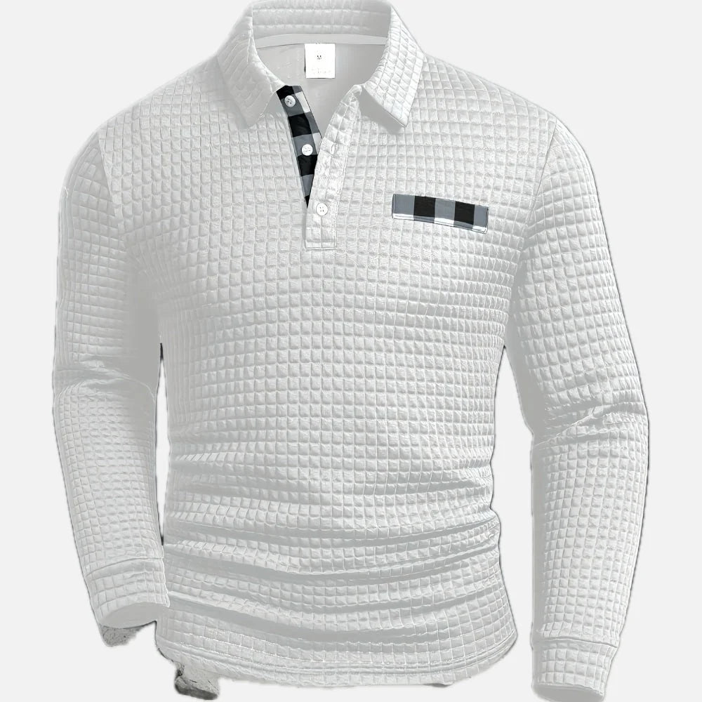 JELLE™ | Strukturiertes Langarm-Polo